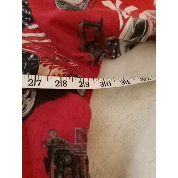 Redhead Shirt Men's Size 3XL Red Button Up Classic Car American Flag - Picture 10 of 13